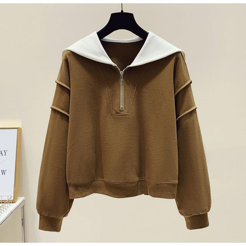 Sweatshirt for Women Oversize Loose Half-Zip V Neck Casual Pullover Long Sleeve Winter Sweatshirt Top