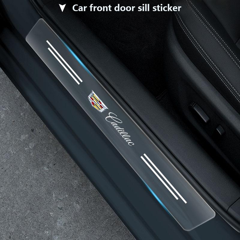 Car Door Sill Protector Stickers Transparent Decor Decal Threshold Strip For Cadillac CTS STS DTS SRX XLR ATX Escalade Seville Tiburon