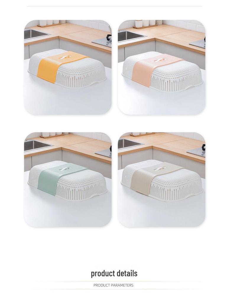 Foldable Breathable Rectangular Dustproof Food Dish Cover - Anti-Fly, Large & Small Sizes