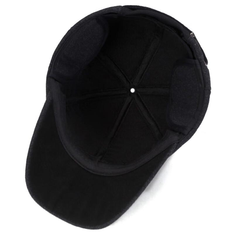 ZHENYUEQI Men's Winter Woolen Ear-flap Baseball Cap