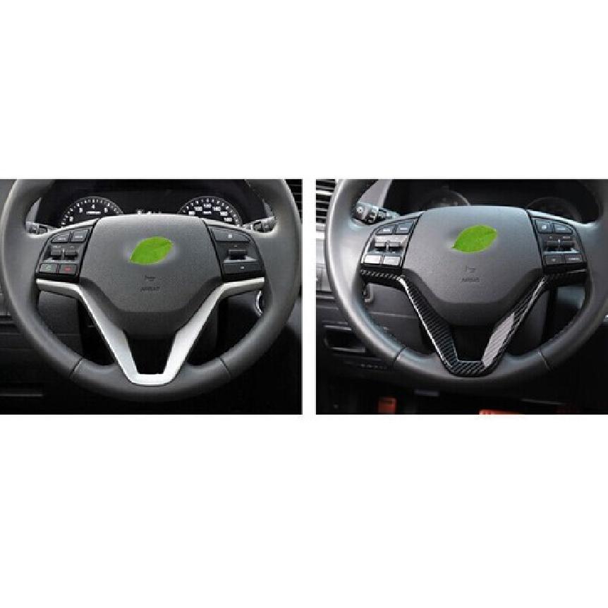 Car Steering Wheel Decor Cover Trim 1* For Hyundai Tucson 2015-2021 Carbon Fiber