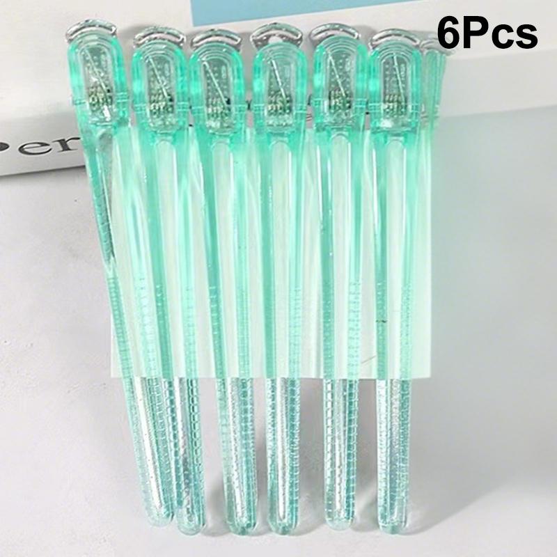 

6Pcs Plastic Edge Clip Hairpin Accessories Colorful Duck Beak Clip Crystal Clip Long Hairpin Hair Styling Tools Barber Shop