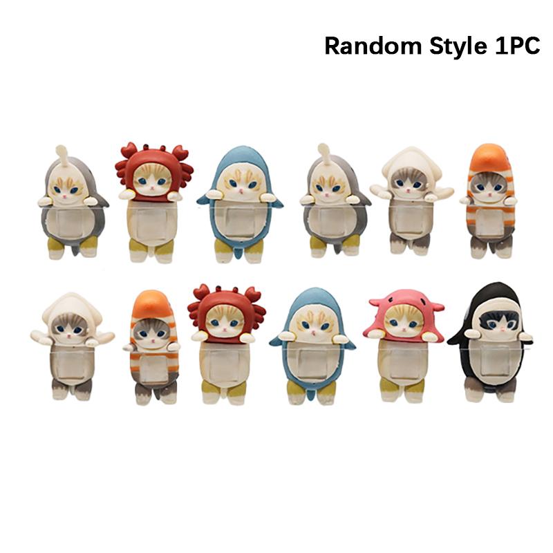 1/12Pcs Kawaii Cat Figurines Blind Box Action Figure Cute Doll Mystery Box Mobile Phone Car Decor Accessories Toys