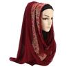 Chal de Gasa con Encaje para Mujer, Hijab Musulmán Bordado Elegante, Pañuelo para la Cabeza de Moda Modesta
