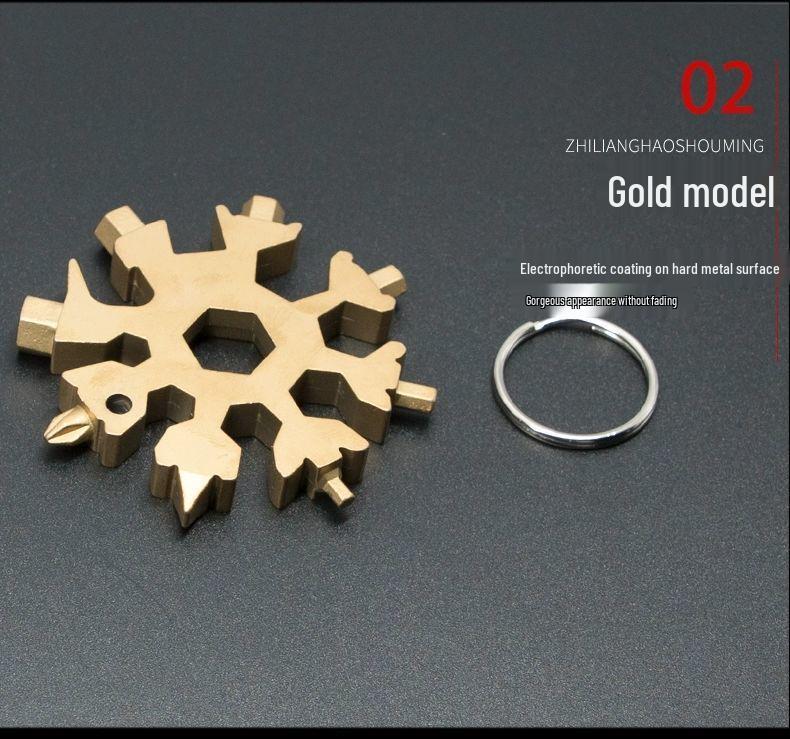 19-in-1 Tragbares Schneeflocken-Werkzeug mit Schraubenschlüssel & Schraubendreher