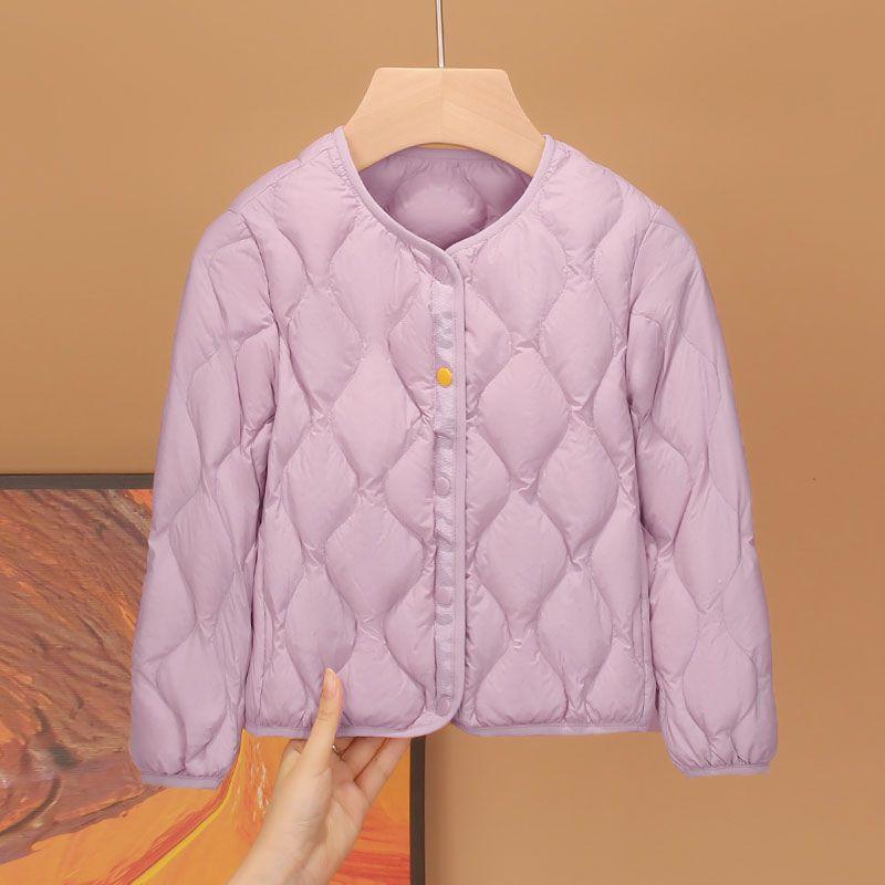 

Children s light down jacket liner, boys and girls, middle-aged older children, babies, children, students wear short jackets inside school uniforms 150cm світло-фіолетового кольору