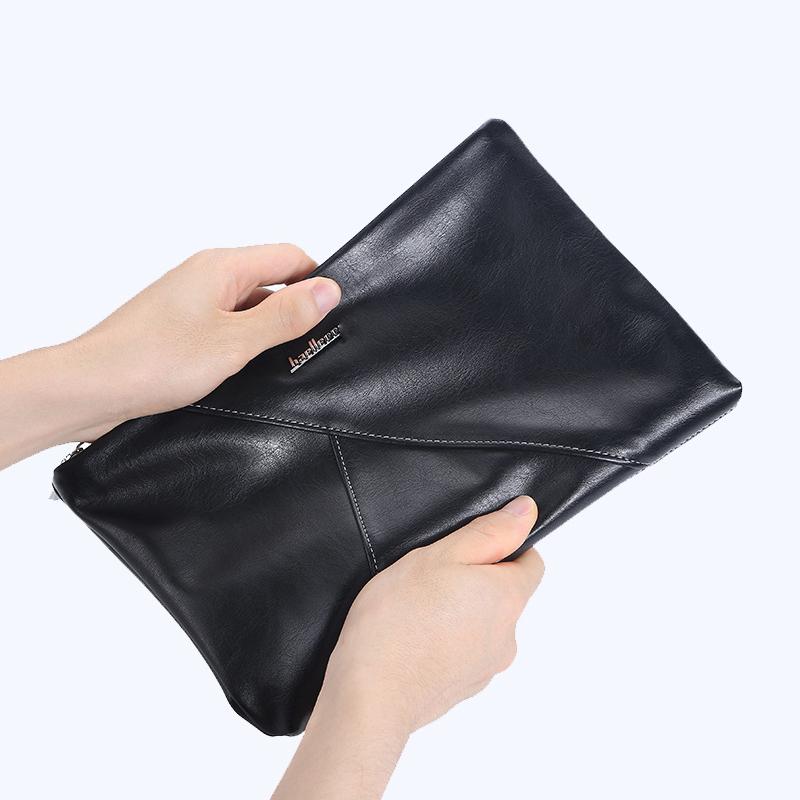 Men'S Soft Leather Wallet Long Purse Men Clutch Bag Large Capacity Zipper Wallets