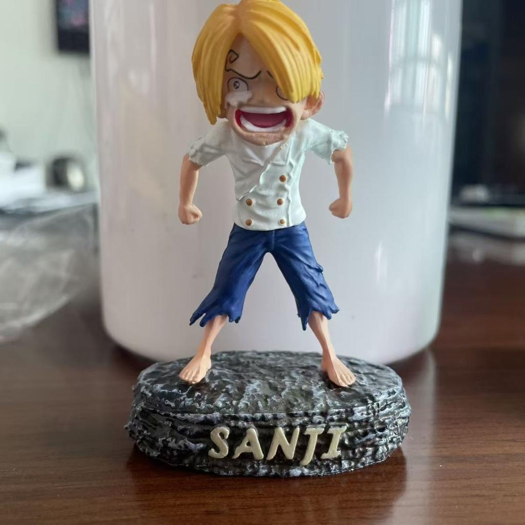 8cm One Piece Anime Figure Weep Luffy Zoro Sanji Usopp Figure Doll PVC Desk Decoration Statue Collection Model Toys Gifts