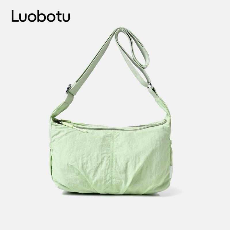 Fashion solid color bag messenger bag women's new women's shoulder bag hot-selling women's bag lightweight nylon cloth satchel