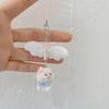 Cartoon Flocking Dog Piggy Pendant Keychain  Key Ring For Women Girls Cute Bag Pendant Kawaii Mobile Phone Chain Gifts