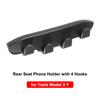 Car Rear Seat Phone Holder for Tesla Model 3/Y Back Seater Headrest Bracket Hanger with 4 Hooks Bag Organizer Car Accessories