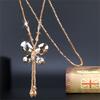 Fashion Crystal Beaded Tassel Pendant Necklace Long Sweater Butterfly Chain Women Jewelry Gift