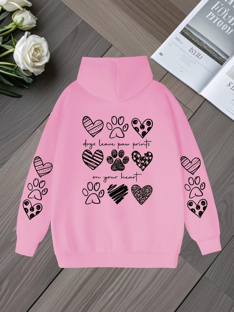 Shit shoveling officer cute pet theme stick figure love dog paw hooded sweater oversize couple shoulder coat