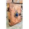 Leather Triple Moon Goddess Journal: Rose Quartz Stone