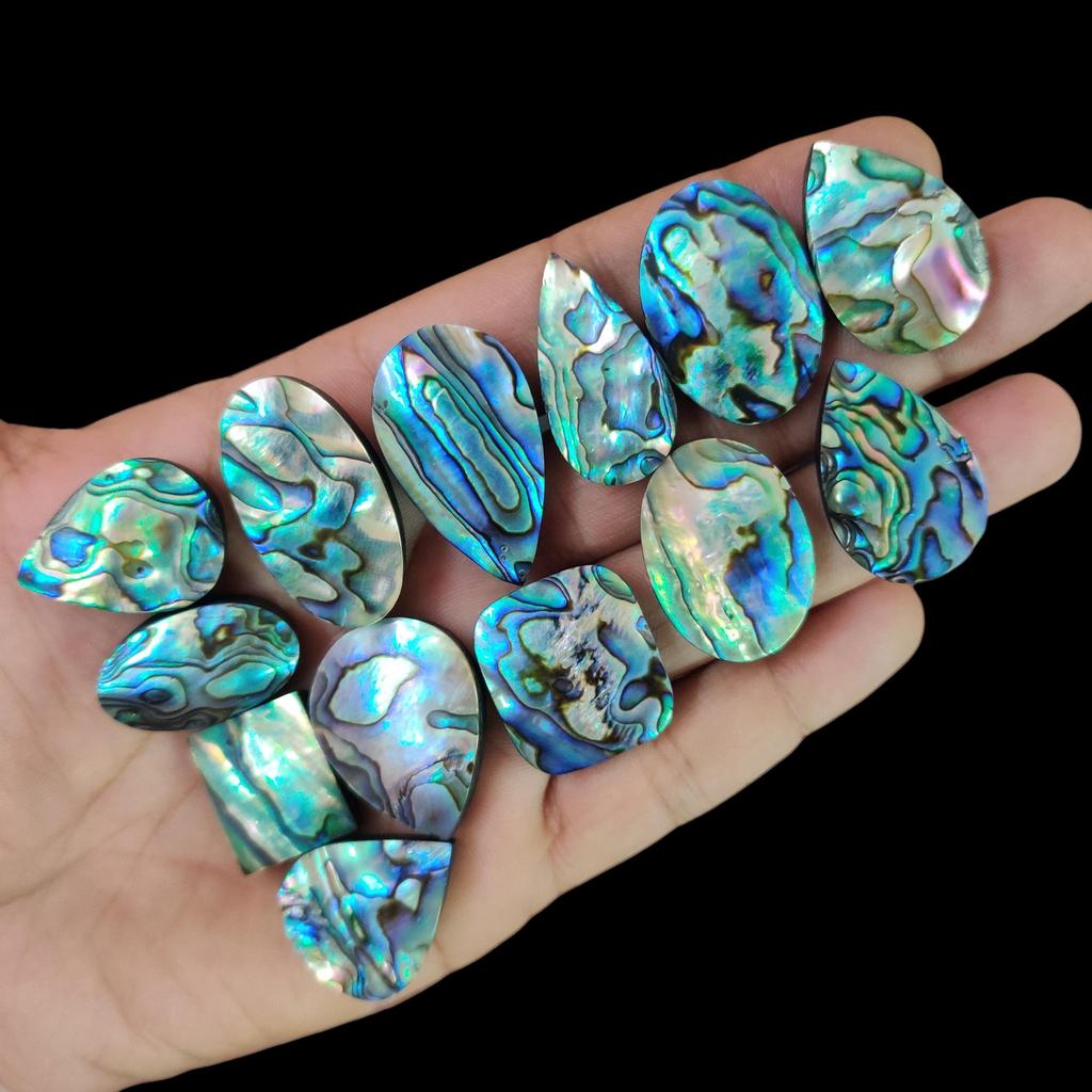 Polished Natural Abalone Shell, Abalone cabochon, Loose gemstone Lot, Healing Cabochon, Mix Shape Abalone Shell For Jewelry Making.