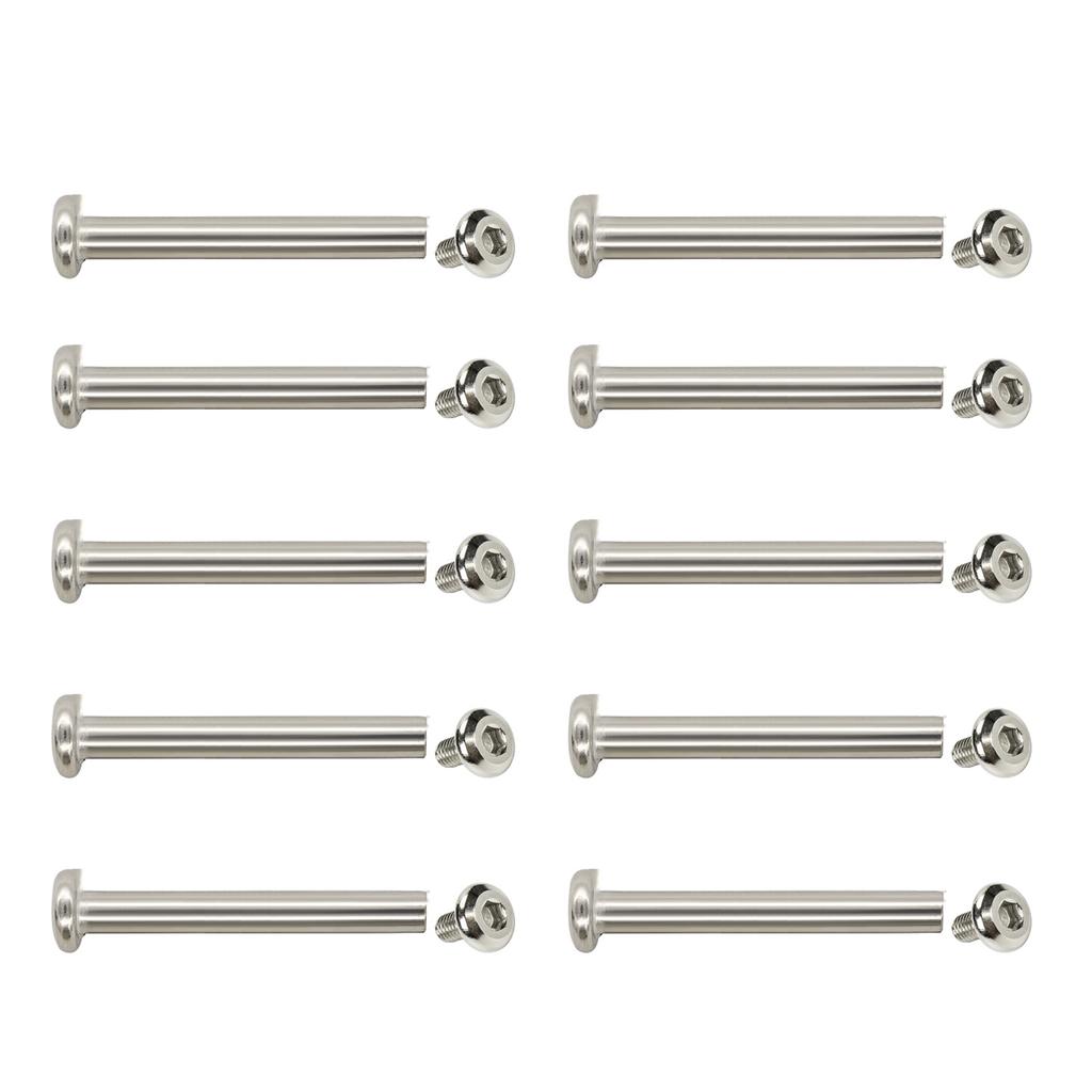 10x Nýty pro opravu zavazadlových koleček 30/35/40/45/50 mm Nýtovací šrouby s vnitřním šestihranem Kovové šrouby pro opravu koleček