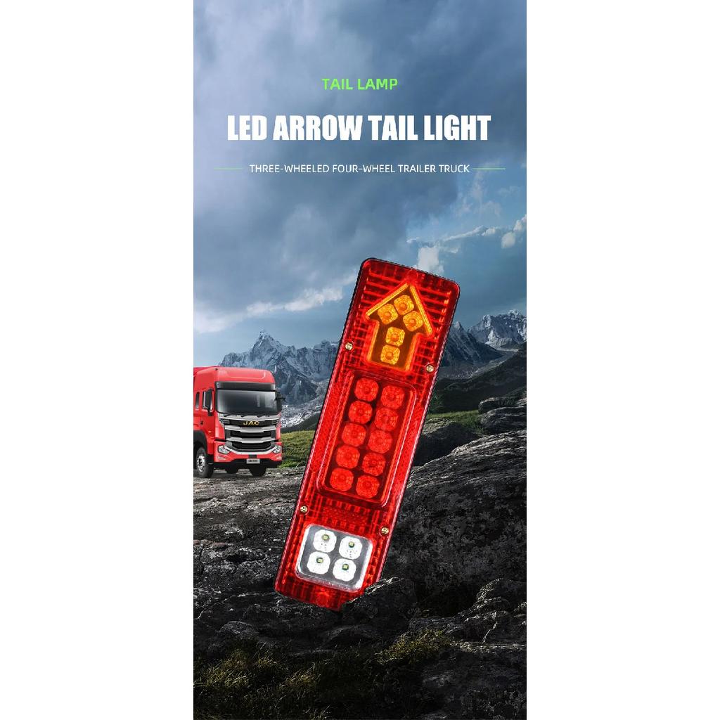 2Pcs 24V 19LED Truck TailLight Bar Turn Signal Lamp Stop Lights For Trailer Pickup Lorries Boat Light Assembly Reversing Lights