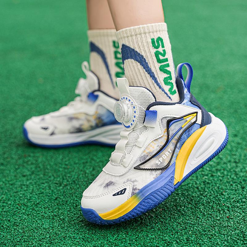 Boys basketball shoes four seasons 2025 new children's casual mesh breathable sports shoes boys non-slip running tide shoes