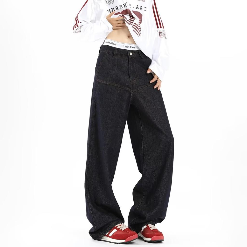 American Street Washed Vintage Jeans Men'S Spring And Autumn Straight Leg Loose Fitting European And American High Street Vibe Style Long Pants