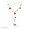 Country Style Lightweight Simulation Necklace Drip Oil Fruit Effect Stainless Steel Trendy Neck Chain Jewelry Gift