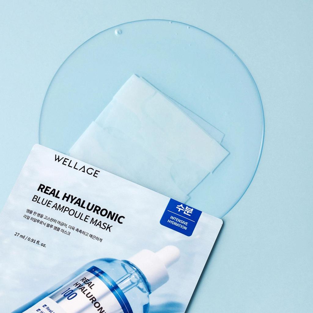 Wellage Real Hyaluronic Blue Ampoule Mask 20ct