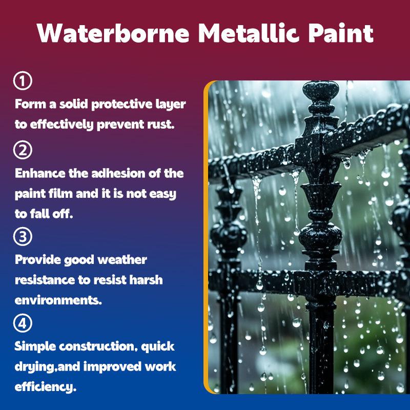 Vernice Metallizzata a Base d'Acqua per Conversione Ruggine Vernice Antiruggine per Strutture in Ferro Grigliati Ristrutturazione e Cambio Colore Vernice