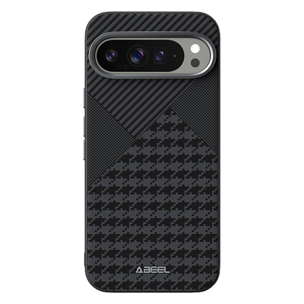 

ABEEL Чехол для Google Pixel 10 Pro/10/9 Pro/9, совместимый с MagSafe, микро-тиснение, ПК, ТПУ, алюминиевый сплав, кожаная крышка для телефона A