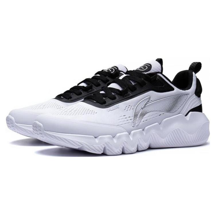 Li Ning LN Fle Comfortable Slip Resistant Abrasion Resistant Low top Sports Casual Shoes Men's White Black AGLT031-1