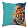 Abstract Painting Africa Cus on Cover African Woman Home Decor Pillow Case Gallery Exotic Ethnic Stye Linen Cus on Cover