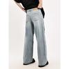 Jeans men's washing knife cuts holes loose straight handsome trousers men's casual year new wide legs