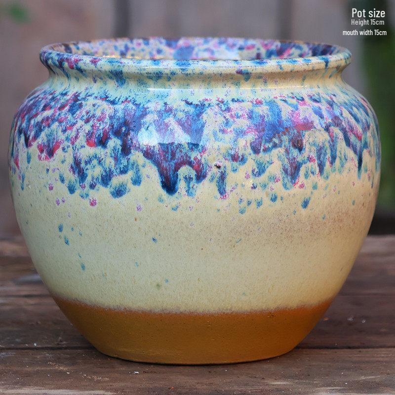 Large Handmade Coarse Ceramic Pot for Succulents and Greenery