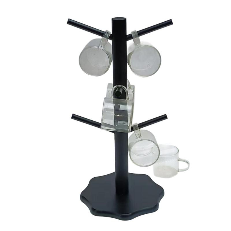 Sturdy Bamboos Cup Holder Drying Rack For Kitchen Bathroom Countertop Organize Cups Utensils Keys Jewelry