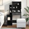 VidaXL Coiffeuse avec armoire noir 80x35x132 cm, table de maquillage, coiffeuse de chambre à coucher, coiffeuse avec miroir, 848235