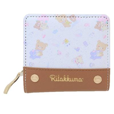Sanrio Leopard Print Wallet with Rilakkuma Design Three-Leather