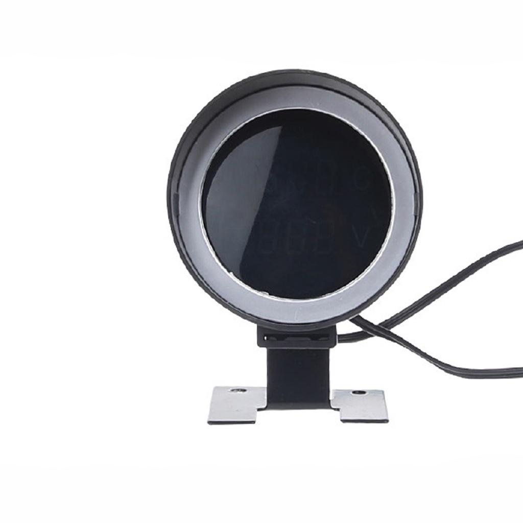 Ceas Digital LCD Rotund pentru Mașină Camion Temperatură Apă Senzor Temperatură Temperatură + Voltmetru Volt Metru Voltaj