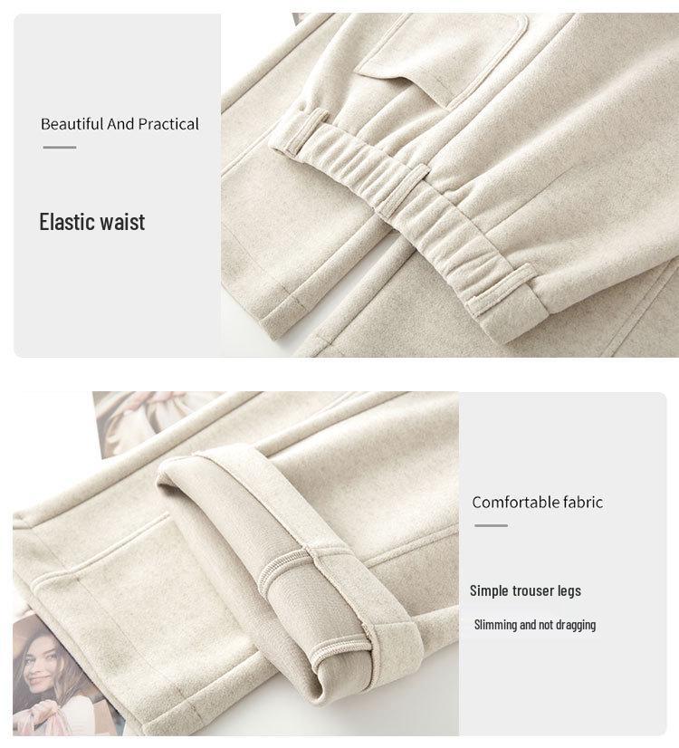 Autumn/Winter 2025 Women's Wide-Leg High-Waist Slimming Plus-Thick Long Casual Pants