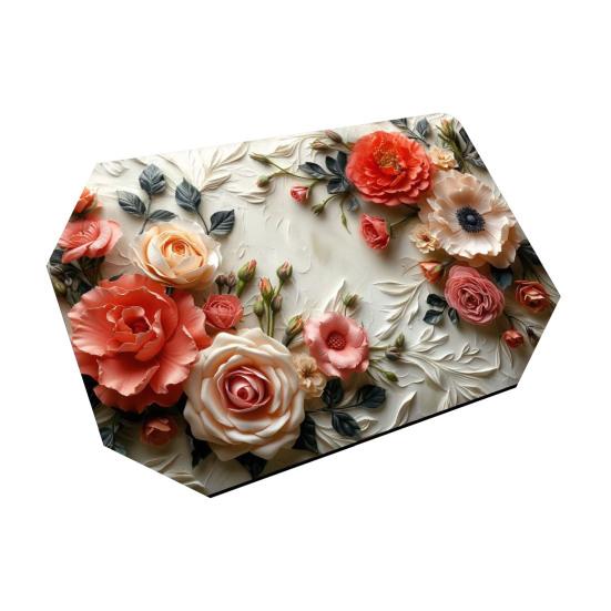 3D Visual Flower Floor Mat Soft Absorbent Diatom Mud Door Mat Non-Slip Bath Rugs for Tub Bathroom Kitchen