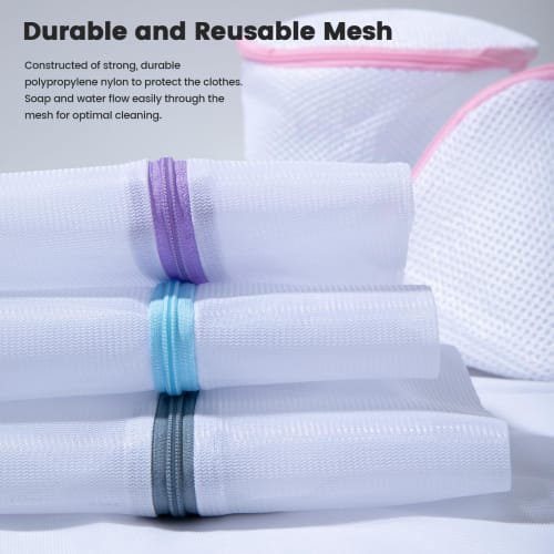 Seamei Laundry Net, 8-Piece Set, 60x60cm, Extra Large, Machine Washable, Fine Mesh, Durable, Zipper-Free, Protects Clothes, Shape, Tangle-Resistant, S