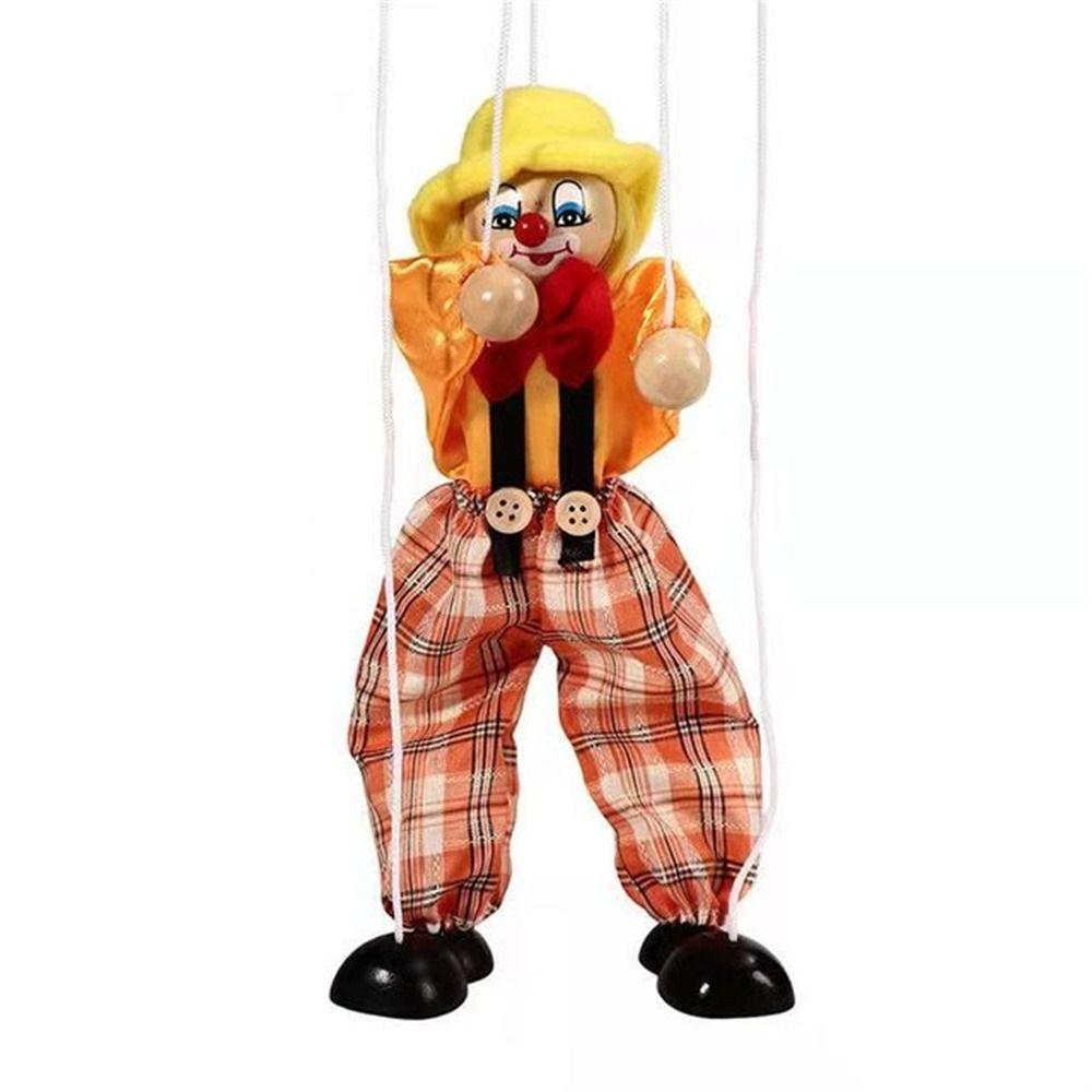 Colorful Joint Activity Kids Toy Wooden Pull String Puppet Handcraft Toy Puppet Puppet Clown