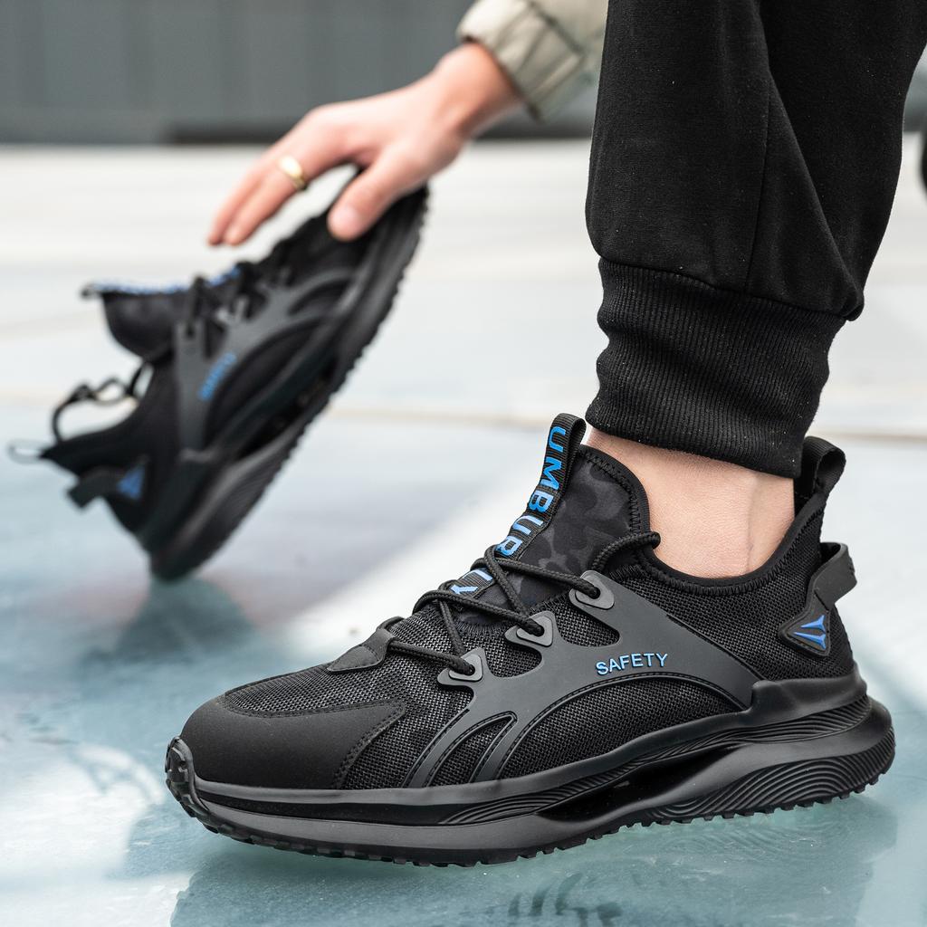 Work Shoes Men Sneakers Steel Toe Puncture-Proof Work Shoes Boots Fashion Indestructible Lightweight Footwear Security