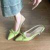 Pointed Toe Shallow Mouth High Heels Fairy Summer New Baotou Bow Back Empty Anti-slip Wear-resistant Stiletto Sandals