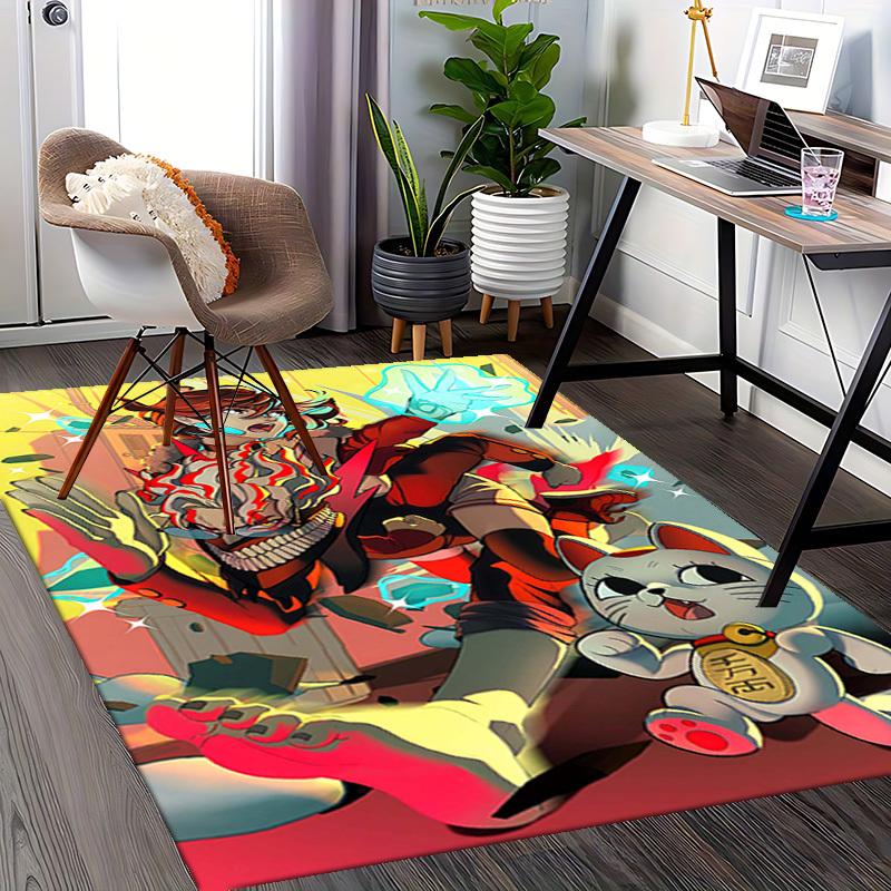 1pc Anime Cat and Demon Chair Mat - Office Desk Pad with Cute Cartoon Design, Non-Slip Rug for Home Decor, Suitable for All Seasons, Perfect Gift Idea
