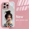 Cute chubby face little girl pattern phone case suitable for iPhone 17 16 15 14 13 12 11 Pro/Max/Plus anti drop and shockproof
