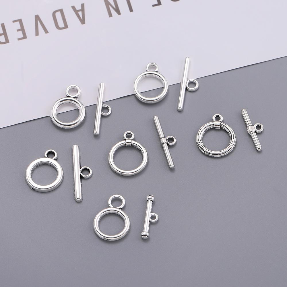 10Sets OT Clasp Alloy Toggle Clasps Round Bar Connector for DIY Jewelry Making Bracelet Hooks Crafts Necklaces Accessories