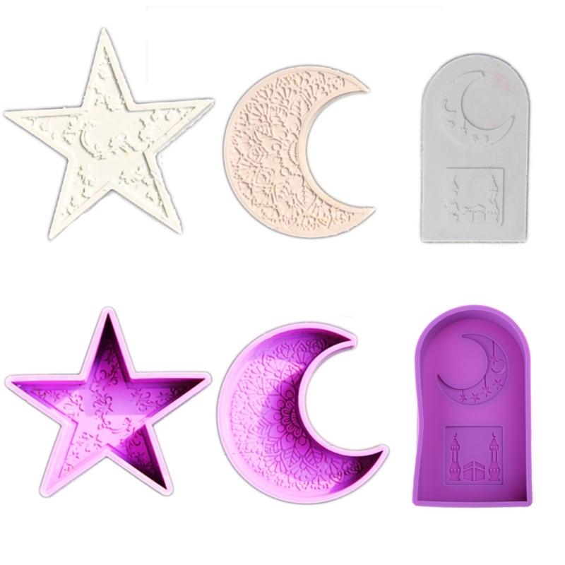 Silicone Molds Moon Candle Molds Handmade DIY Soap Baking Molds Star Shaped Castings Molds Resin Molds for Candle Making