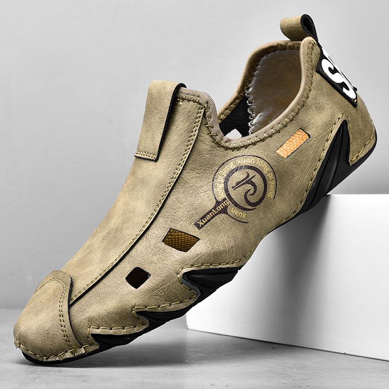 2025 Marke Bequeme Sommer Krake Atmungsaktiv Hohl Bohnenschuhe Outdoor Herren Rundkopf Rutschfest Weiche Sohle Fahrschuhe