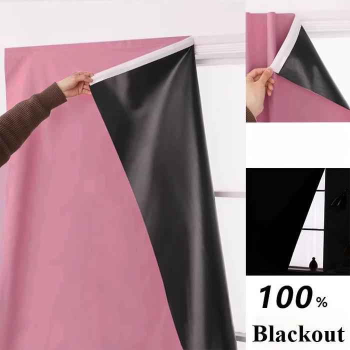 Handige Gordijnen Zonder Boren 100% Verduisterend Korte Gordijnen voor Woonkamer Slaapkamer Erkerramen Jaloezieën Eenvoudig te Installeren Deur Keuken Decor 1 PC W50cmxH120cm&Velcro