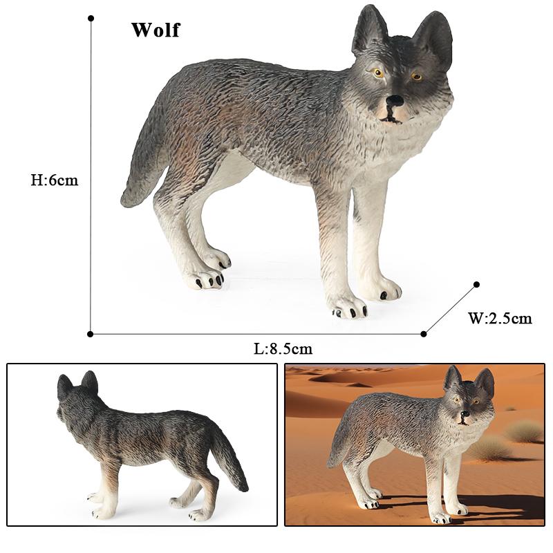 Oenux Wild Beast Animals Small Gray Wolf Maned Wolf Baby Wolves Simulation Model Action Figures Collection PVC Gift Kid Toy Gift