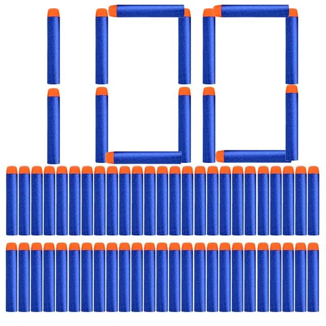 1000/400/300/200/100pcs Blue Solid Round Head Bullets 7.2cm For Series Blasters Refill Darts Kids Toy Gun Accessories