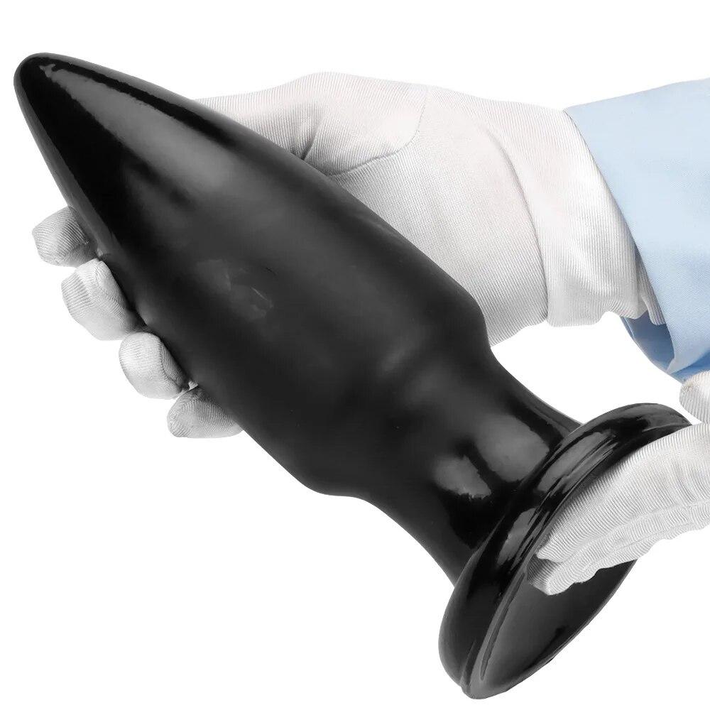 Extra velký černý anální kolík s přísavkou Fisting Masturbator Dildo Gay Sex Toy Big Dick